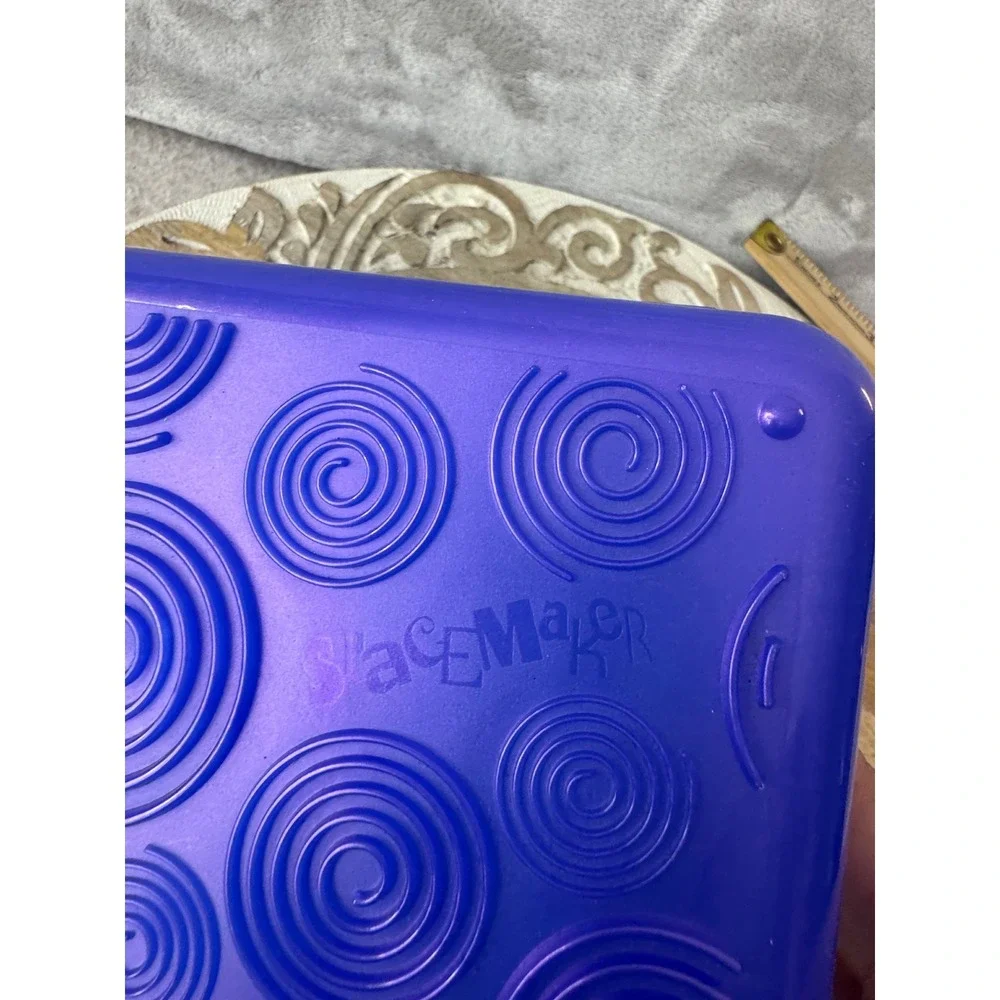 Vintage Spacemaker Purple Swirl Pencil Box‎ Plastic School Supply Case 8x5 USA